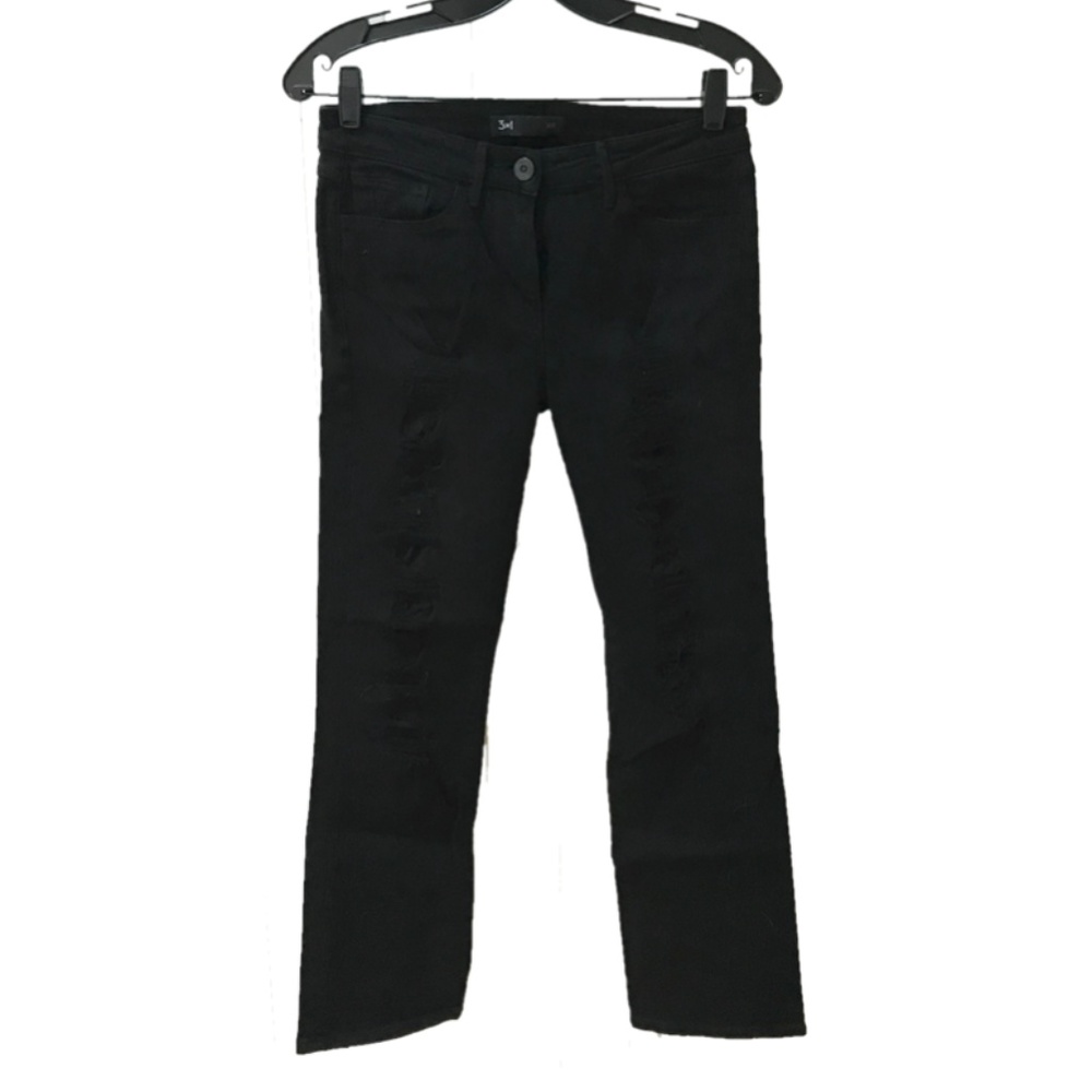 3x1 NYC Black Bowie Distressed Jeans